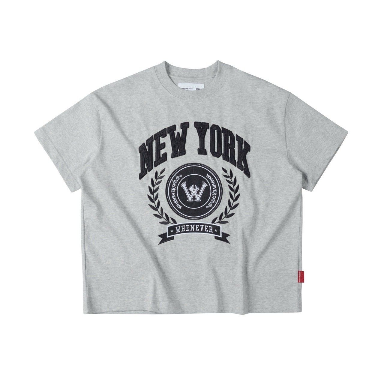 HAVENIX NEW YORK EMBROIDERED LOGO T SHIRT GREY